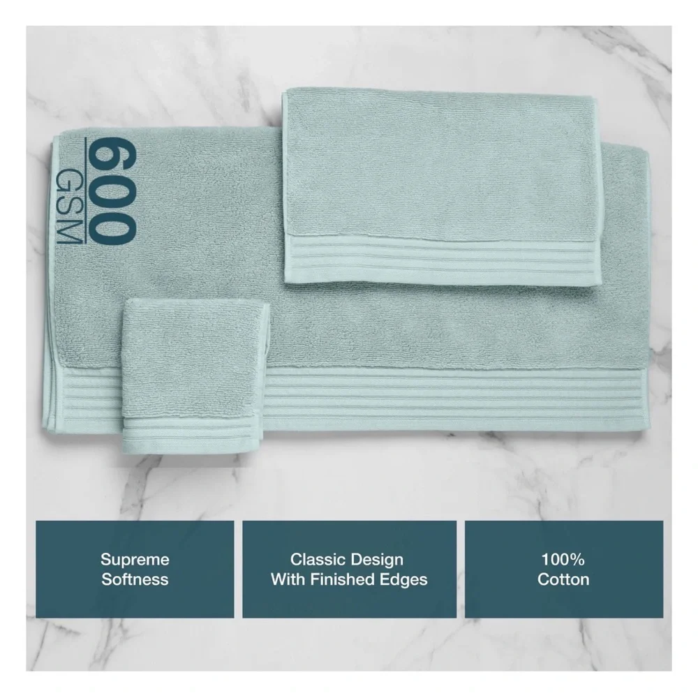 🆕 Egyptian Cotton Hand/Wash, 4Pc towel set. Blue Horizon